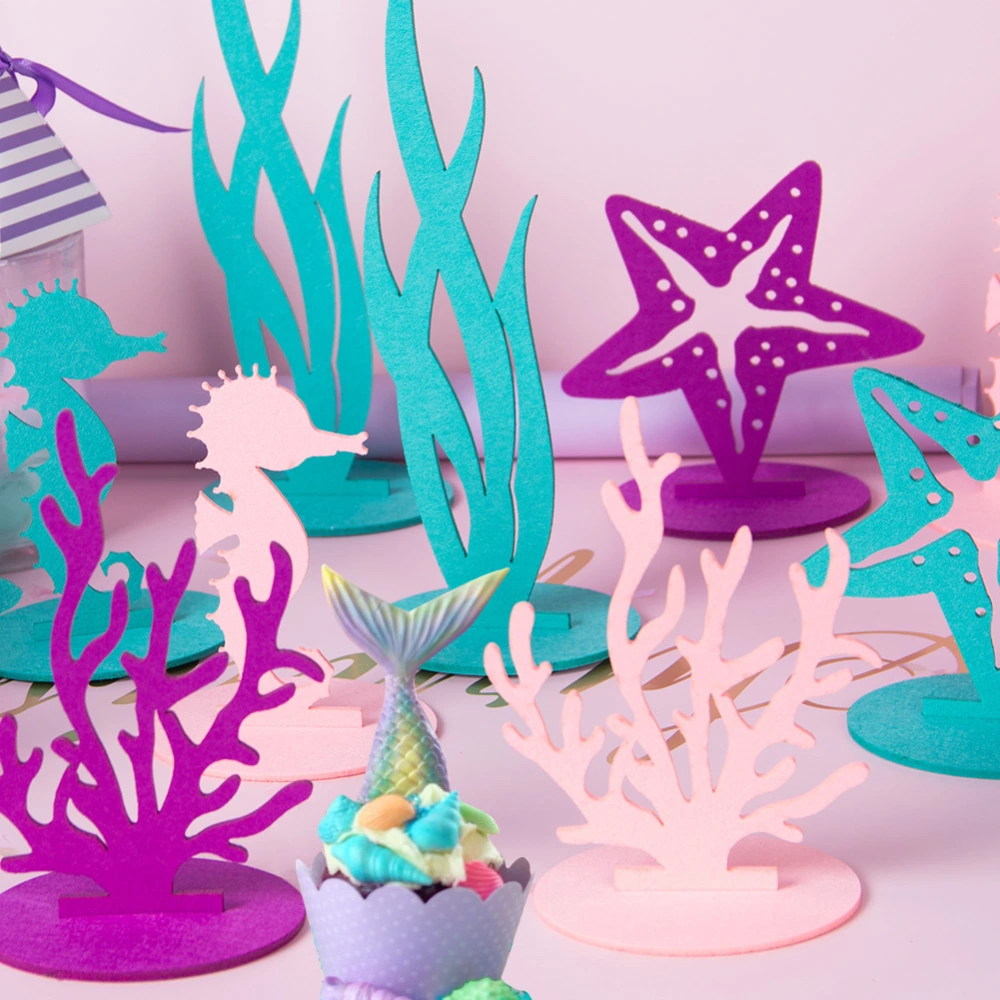 Coral Seaweed Seahorse Mermaid Children's Birthday Party Decoration Supplies