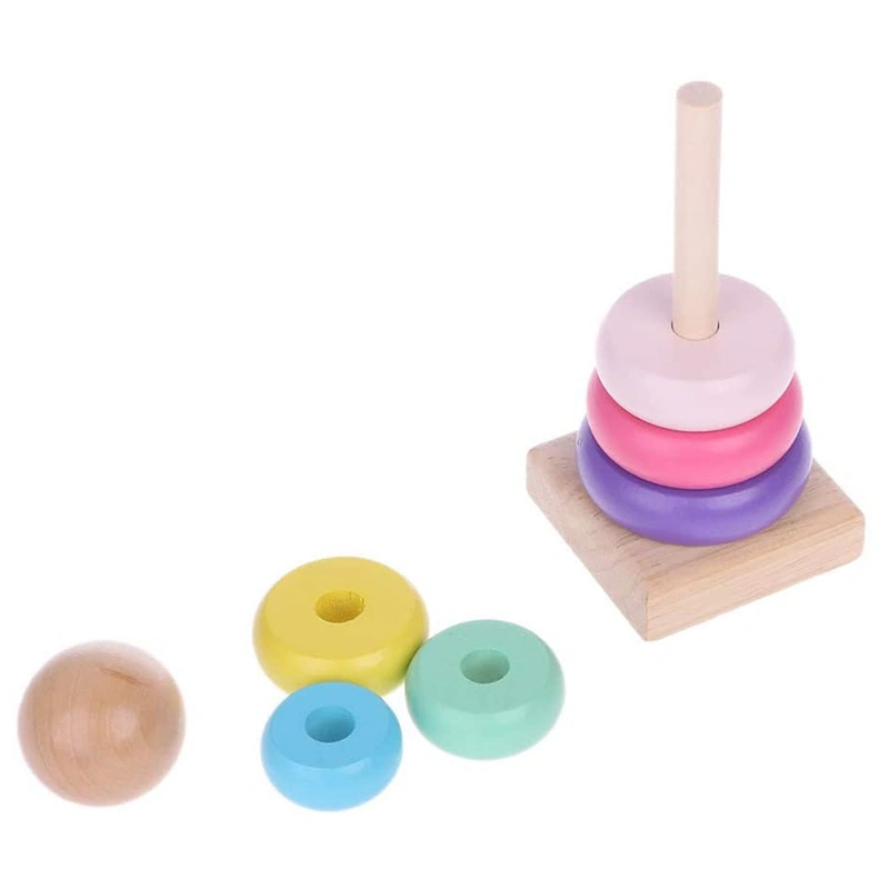 Macaron Rainbow Tower Puzzle Building Block Toy