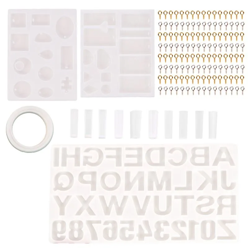 214Pcs Letter Resin Molds and  Jewelry Making Tools