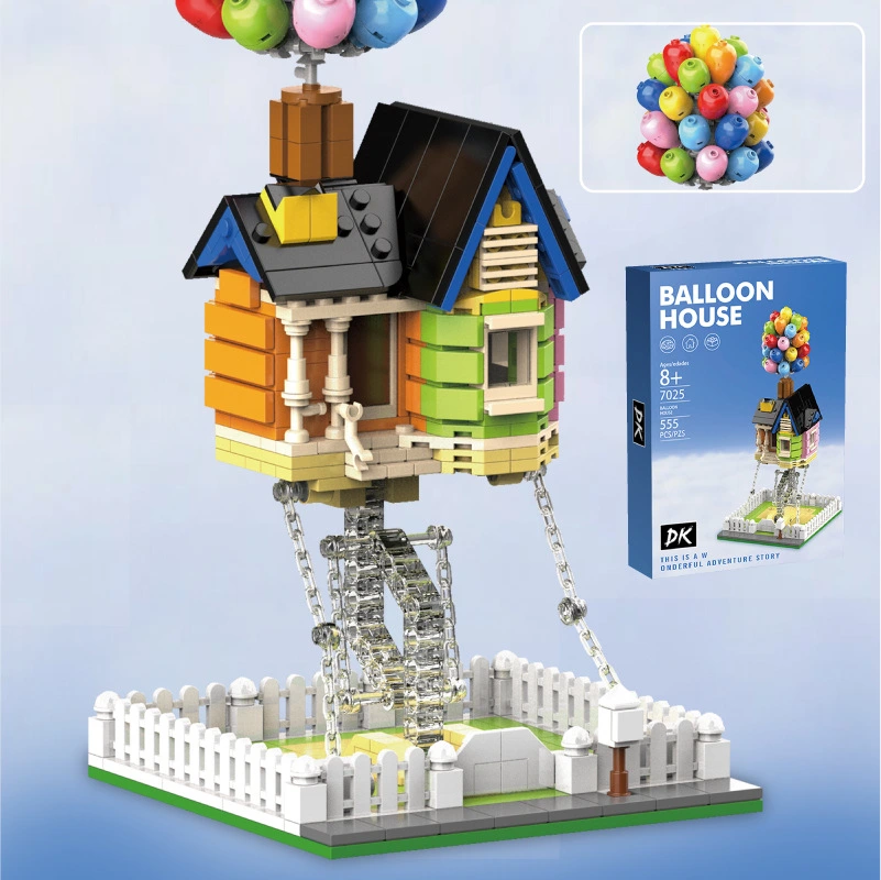 Levitating balloon house model building block toy