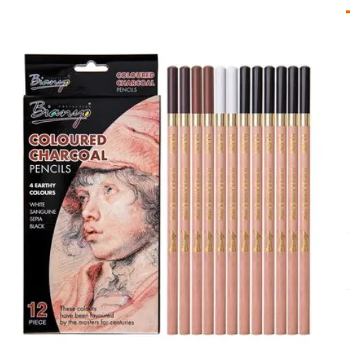 2 4-color carbon drawing chalk sketch pencils