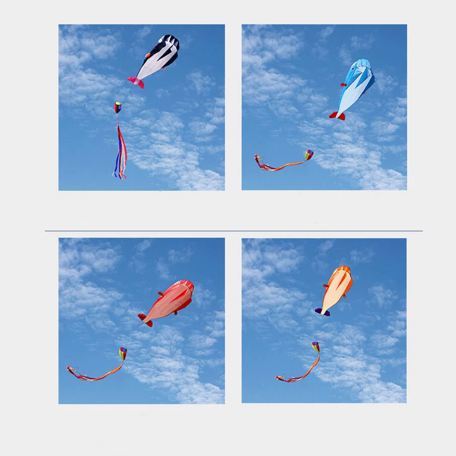 Cartoon Dolphin Children's Large Soft Kite