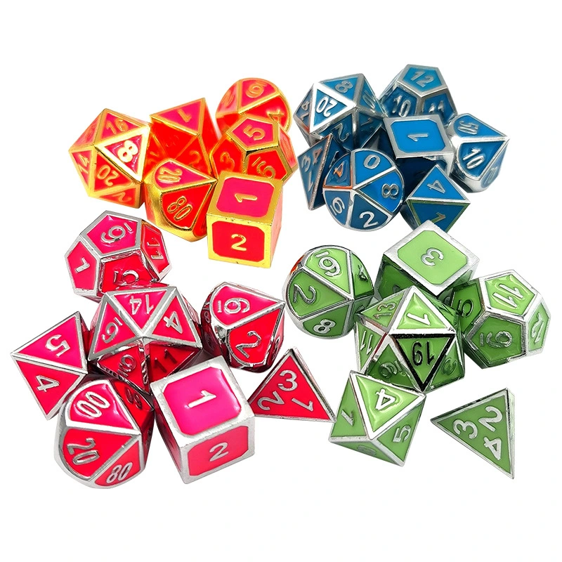 Luminous metal faceted dice