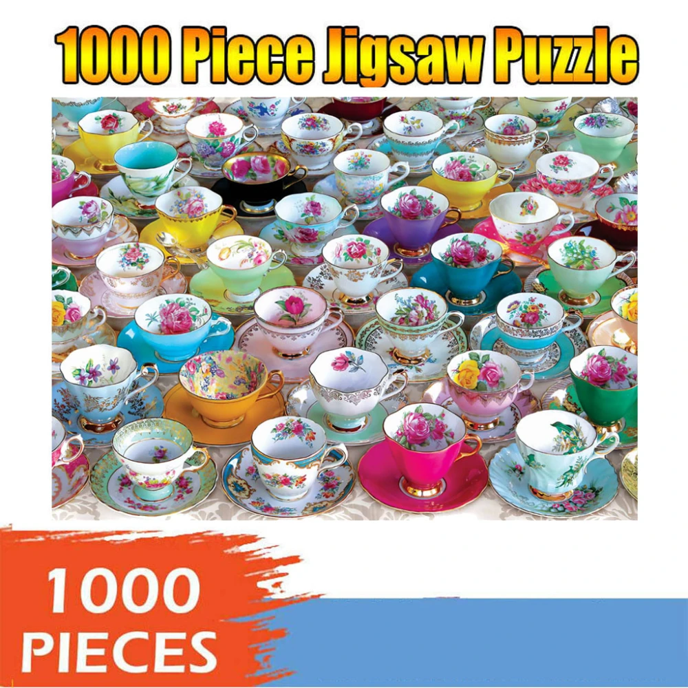 1000 pieces of colorful teacup art painting puzzle