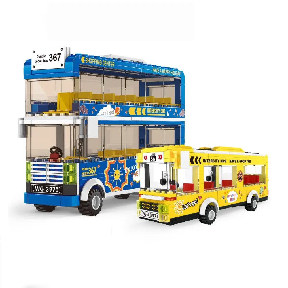 Double decker bus city bus puzzle