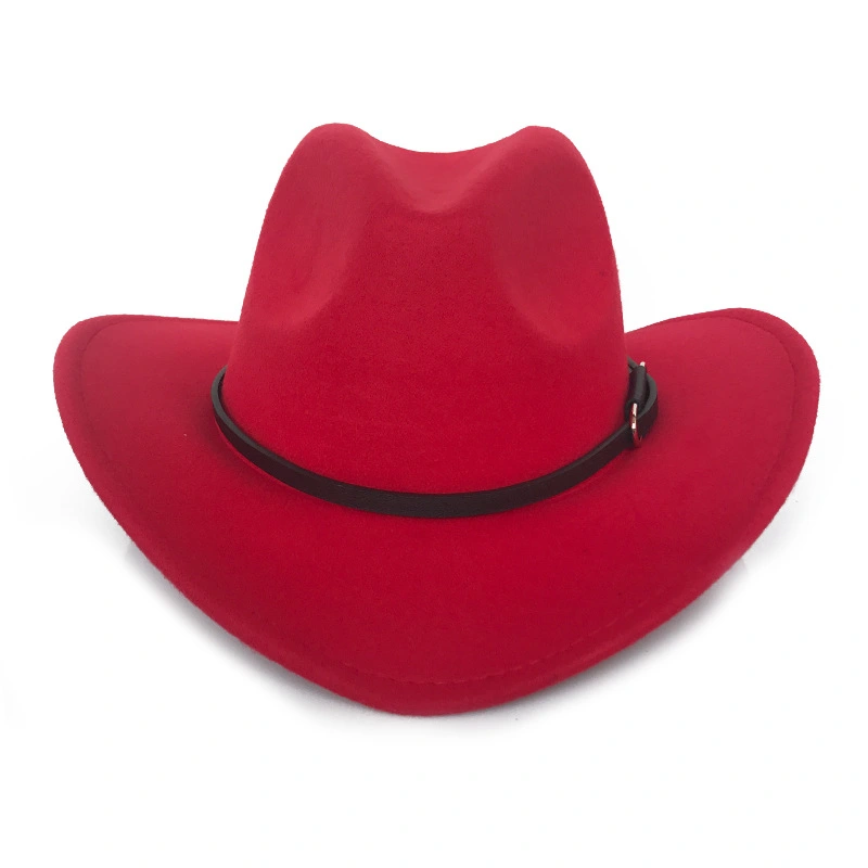 Vintage Autumn And Winter Men's Woolen Western Cowboy Hat