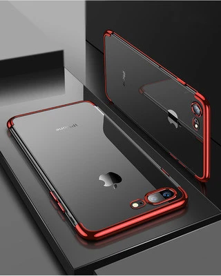 Compatible with Apple, Suitable For Iphone12Pro Electroplating Three-Stage Mobile Phone Shell Apple 78plus Transparent Tpu Soft Anti-Fall Protective Cover