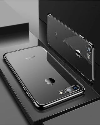 Compatible with Apple, Suitable For Iphone12Pro Electroplating Three-Stage Mobile Phone Shell Apple 78plus Transparent Tpu Soft Anti-Fall Protective Cover