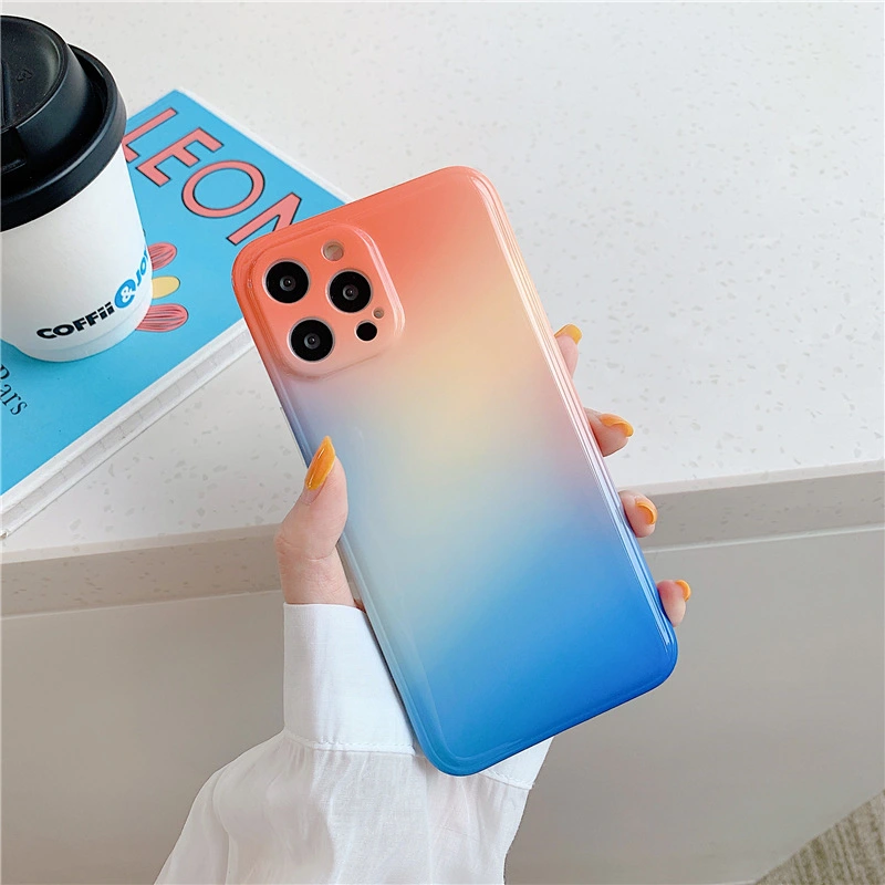 Compatible with Apple, Ins Color Blooming Gradient Suitable For Iphone12Pro Mobile Phone Case Apple 11 All-Inclusive Xsmax 7 8Plus