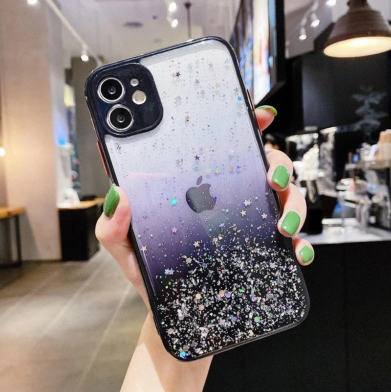 Compatible with Apple, Suitable For IPhone12 Mobile Phone Case Eye Protection Glue Glitter 12Pro Apple 11 Protective Cover Men And Women XS87p Creative