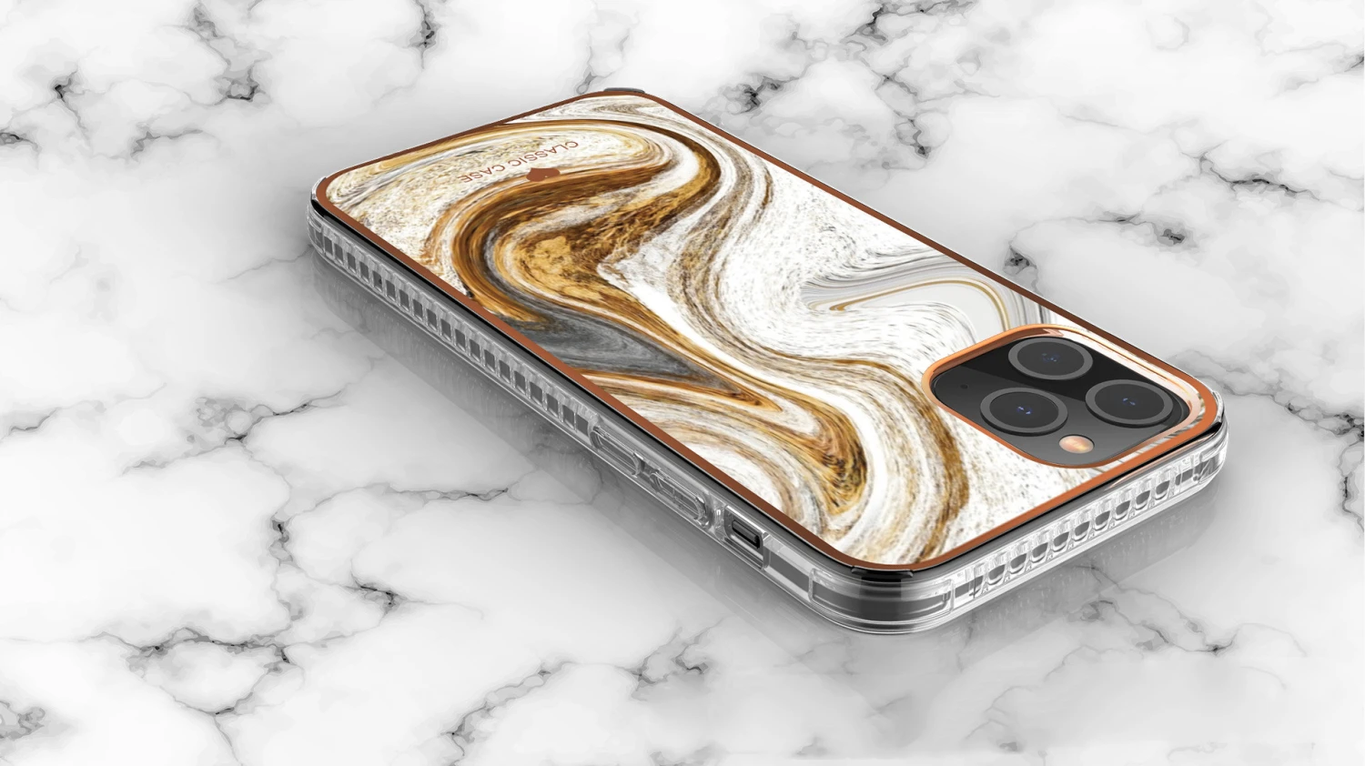 IMD Love Electroplating Watercolor Marble Pattern Mobile Phone Case