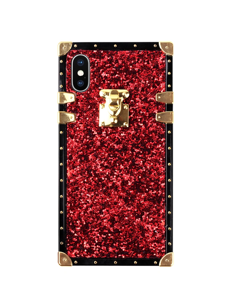 Mobile Phone Shell Glitter Silicone Square Soft Shell