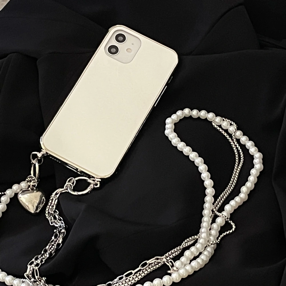 Silver Mirror Love Chain Phone Case