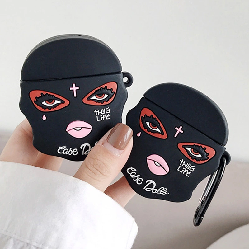 Compatible with Apple, Cartoon Funny Face Mask 1 2 Generation Wireless Bluetooth Headset Case