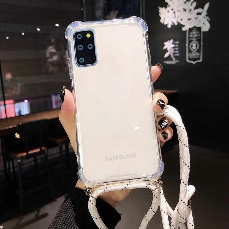 Transparent Air Bag Long Lanyard Phone Case