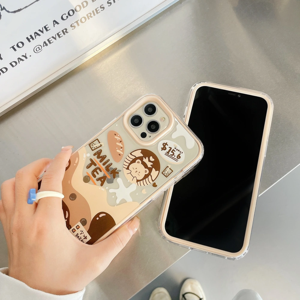 Compatible With Cartoon Milk Tea Bear Mobile Phone Protective Shell