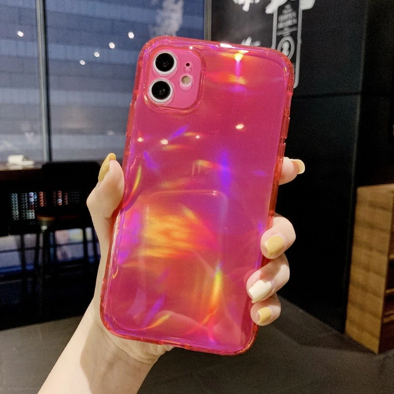 Simple pure color laser phone case