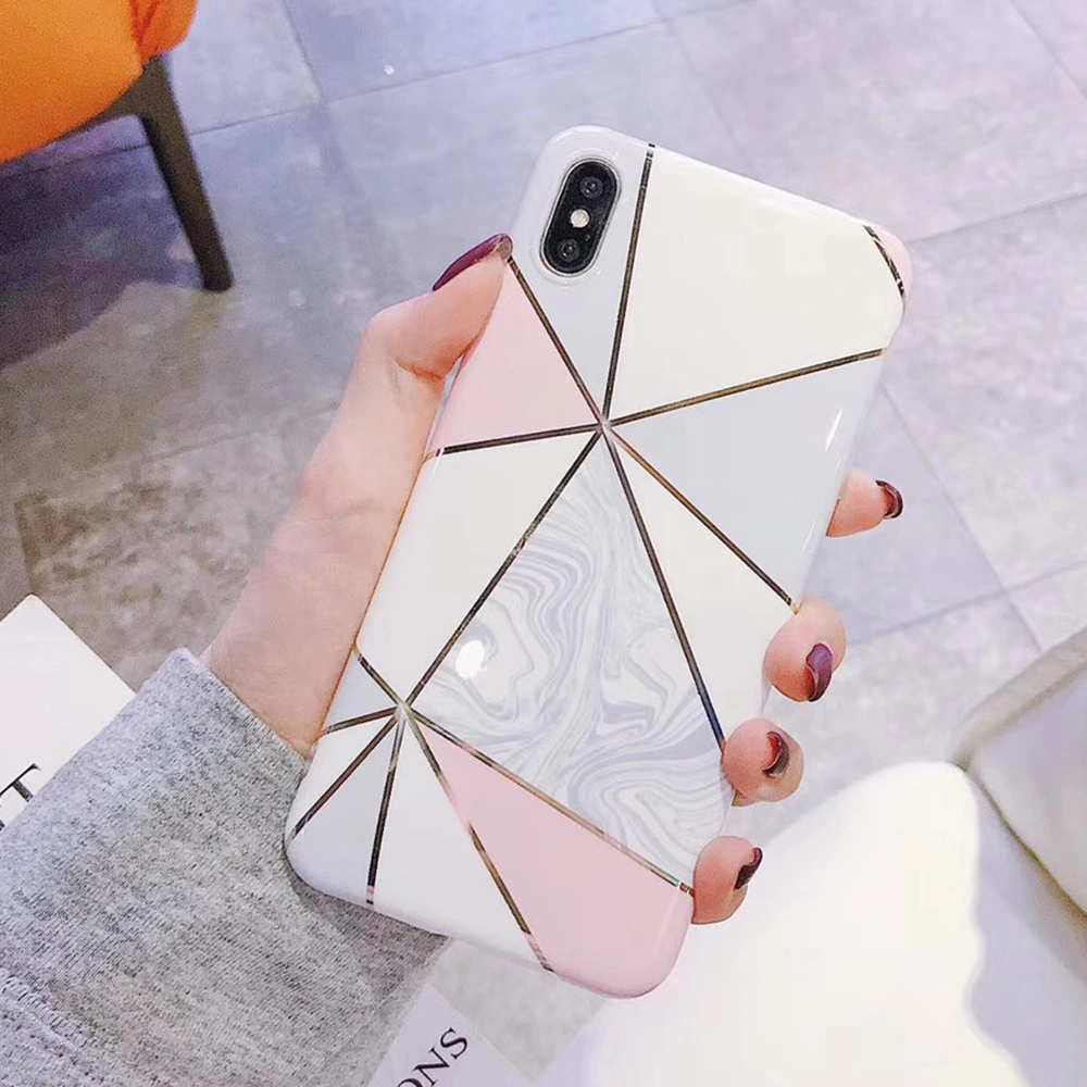 Galvanized marble mobile phone case