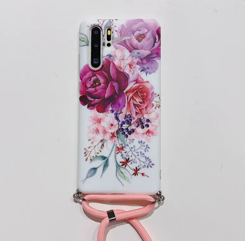 Patterned phone case with lanyard