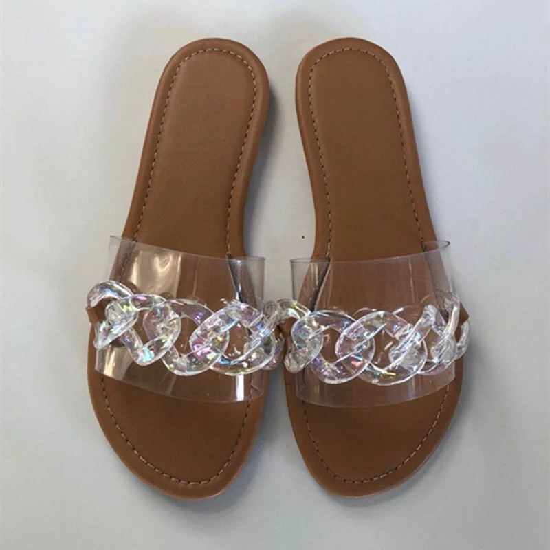 Candy Color Fashion Chain Women's Sandals And Slippers