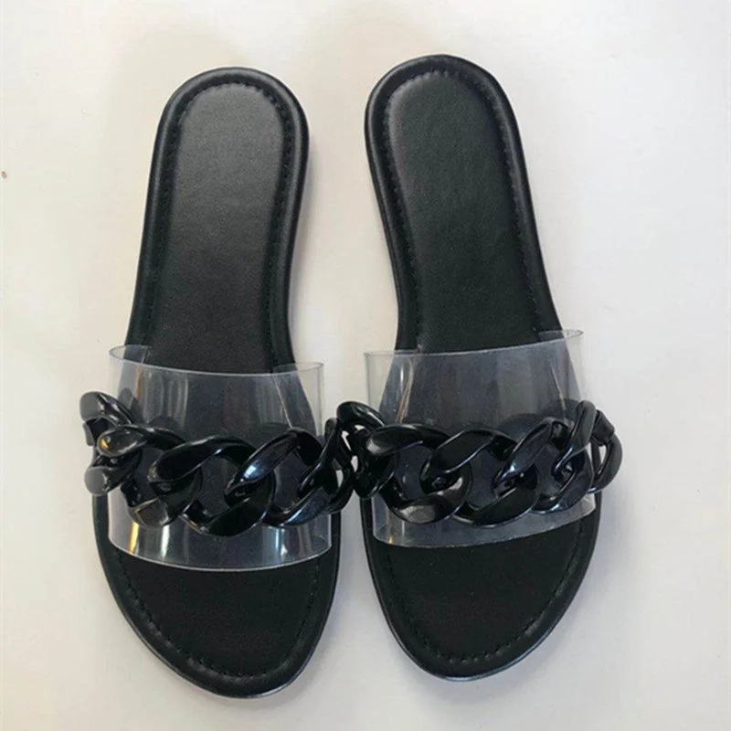 Candy Color Fashion Chain Women's Sandals And Slippers