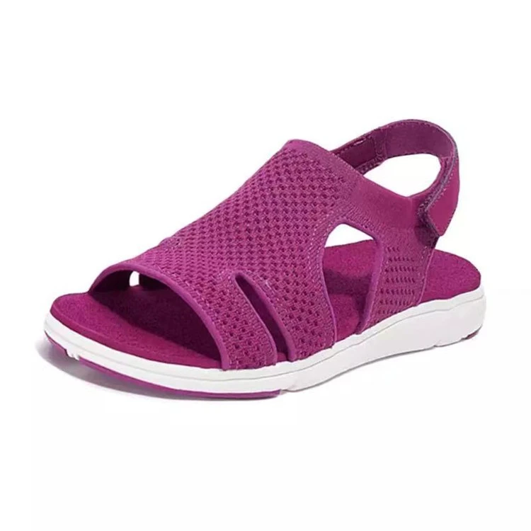 Sandales Confortables Douces Femmes Sangle Croisee Reglable Conception Maille Superieure Chaussures Respirantes Nouveaute