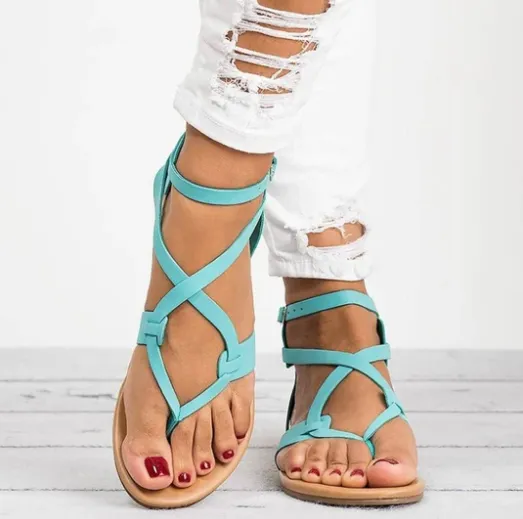 Lace-up Flip Flops Flat Sandals