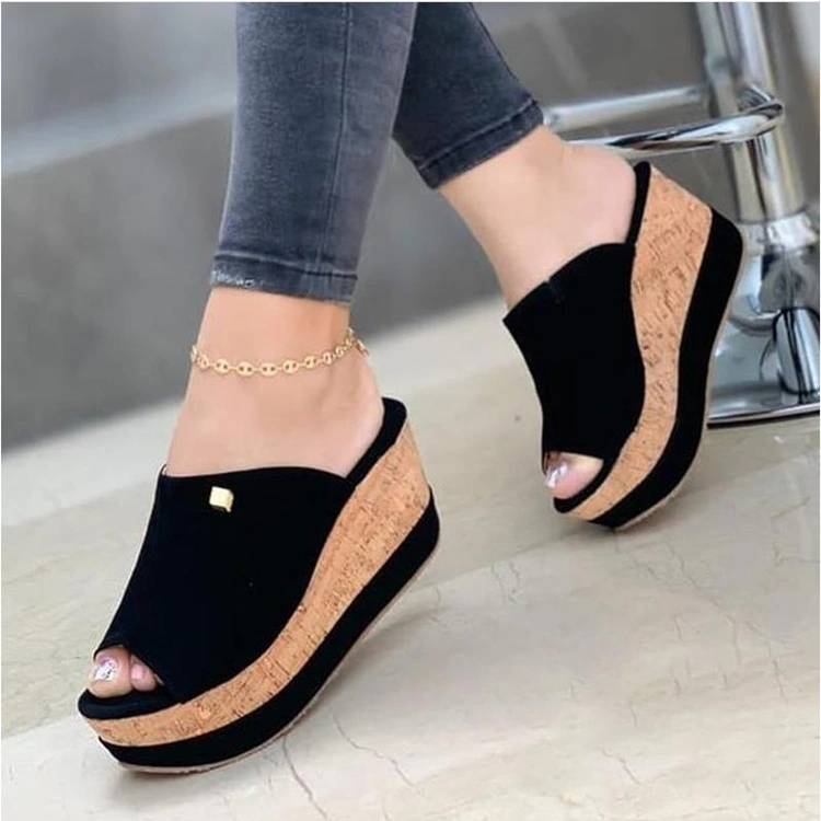 New Style Women's Shoes Wedge Heel Platform Ladies Slippers