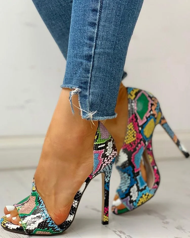 Hollow Toe Super High Heel Fish Mouth Plus Size Sandals