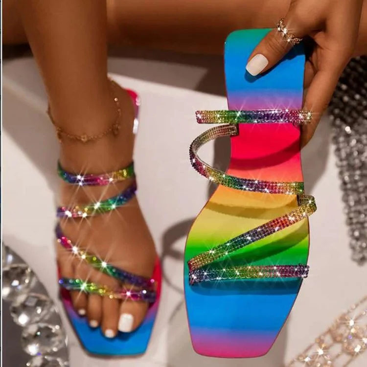 EBAY Diamond Flat Sandals Slippers Shoes