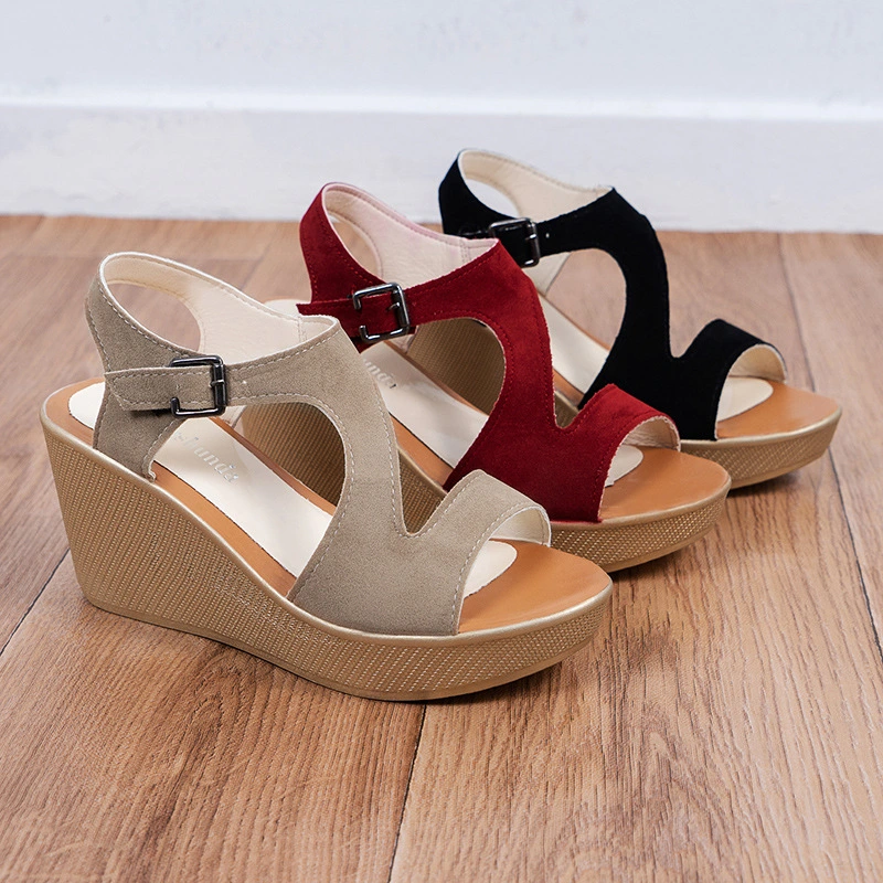 Large Size One-word Buckle Fish Mouth Sandals
