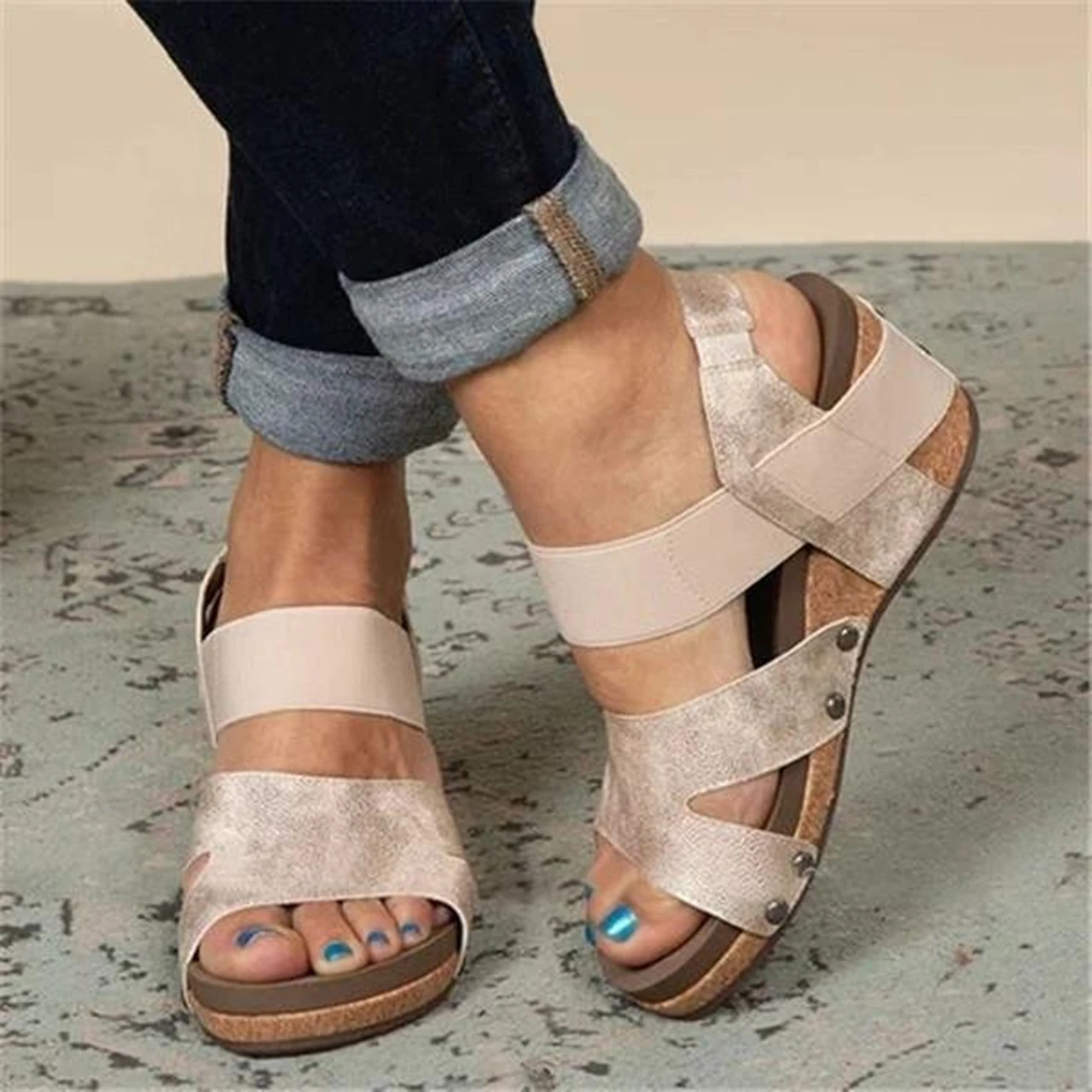 Muffin thick platform wedge sandals