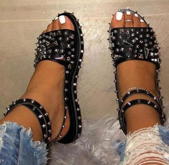 Women's Sandals Rivet Flats Cool
