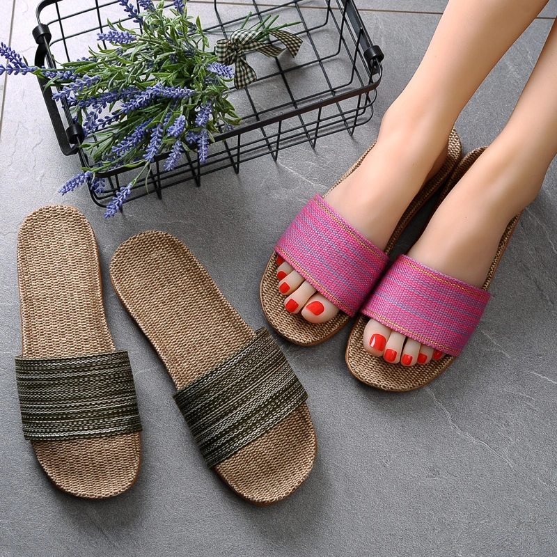 Summer home cotton and linen sandals and slippers