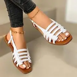 Flat round toe sandals