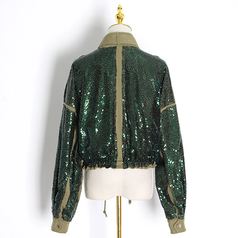 Fall New Fashion Symmetrical Pockets, Heavy-Duty Bodice, Sequined Hem Pumping