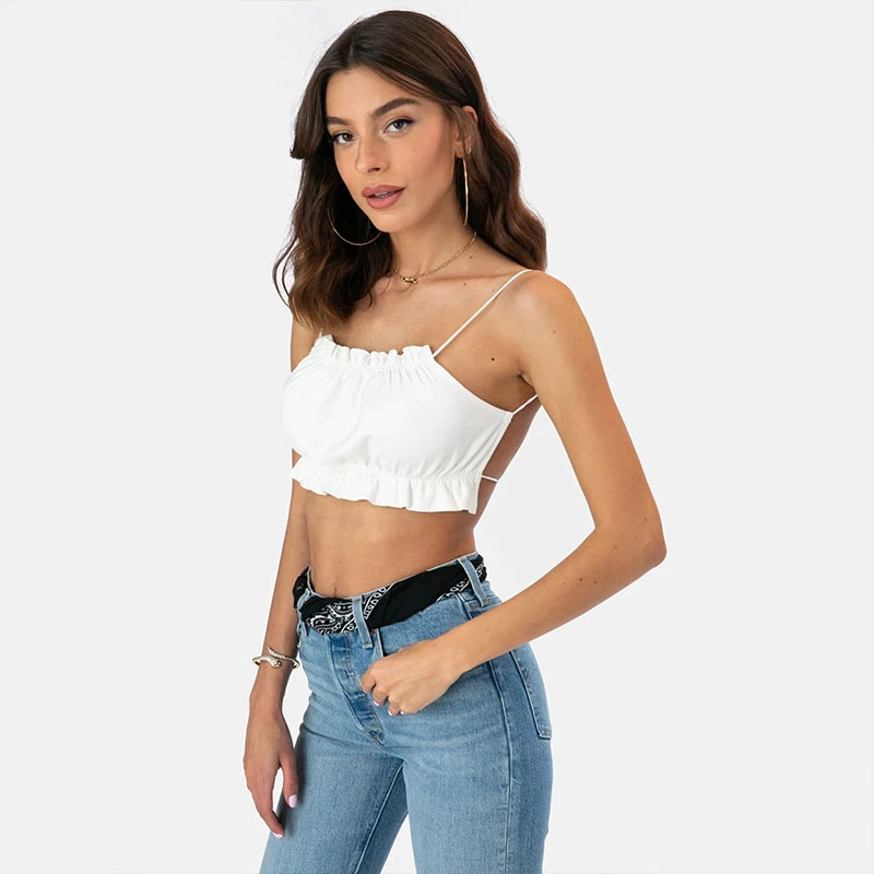 European And American Sexy Spring And Summer Sling Solid Color Women's Vest