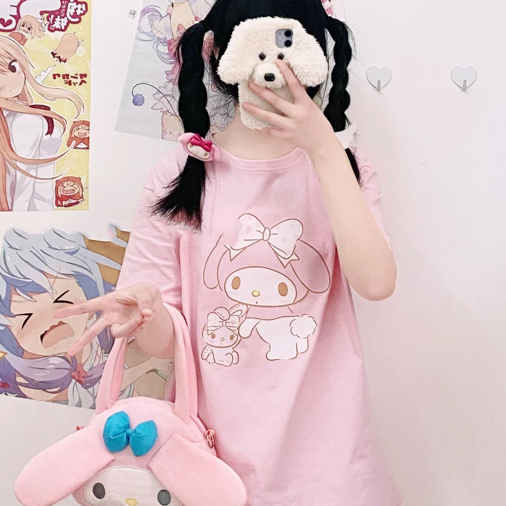 Cute Soft Girl Melody Cotton Japanese Jk Wild Loose Summer Students Short Sleeves