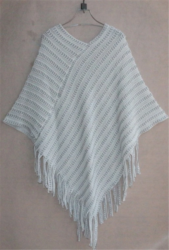 V-neck Shawl Cloak Solid Color Korean Bat Shirt Tassel