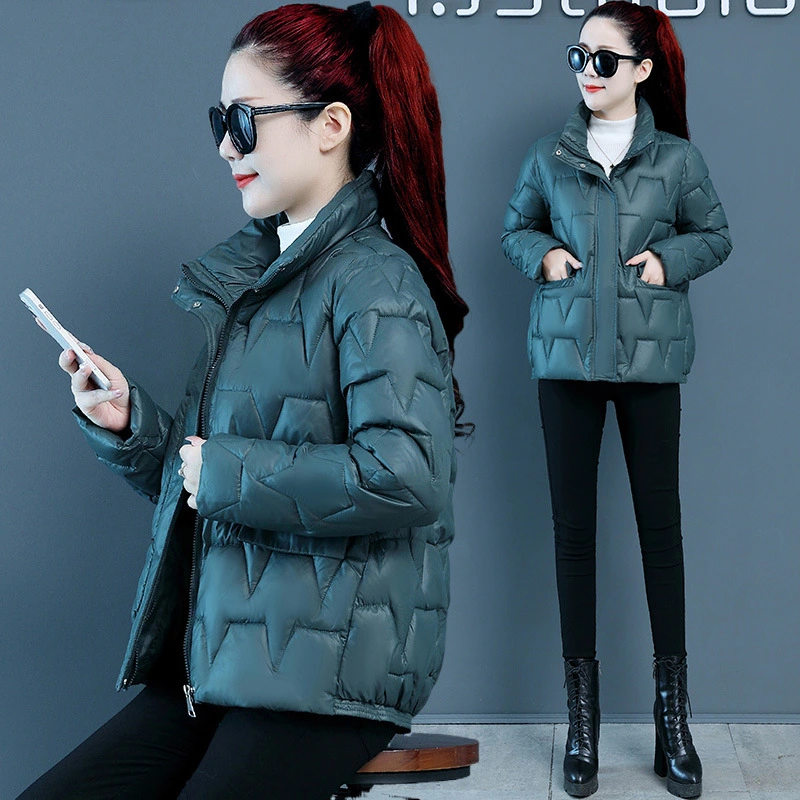 New Light And Thin Down Padded Jacket Women's Short Loose Stand-up Collar