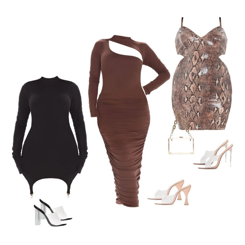 Women's Sexy Solid Color Slim-fit Long-sleeved Dress