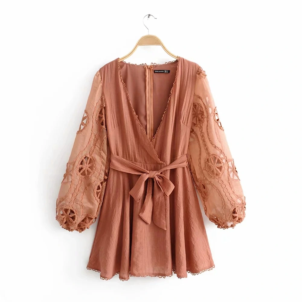 Lace mesh stitching dress
