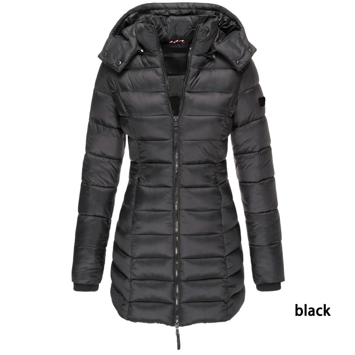 Mid-Length Hooded Cotton-Padded Jacket Women's Loose Coat