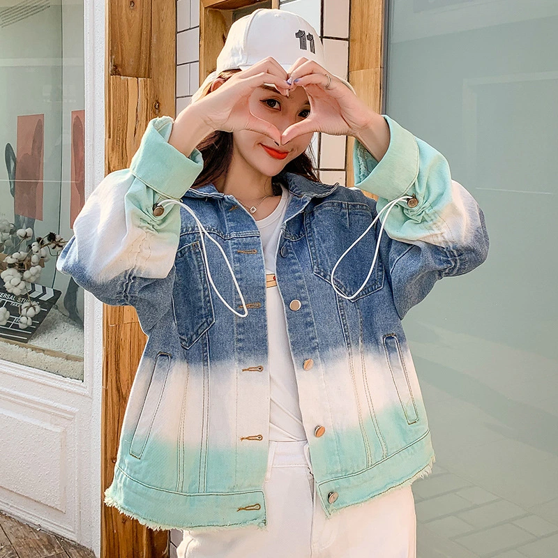 Long-sleeved gradient color jacket top