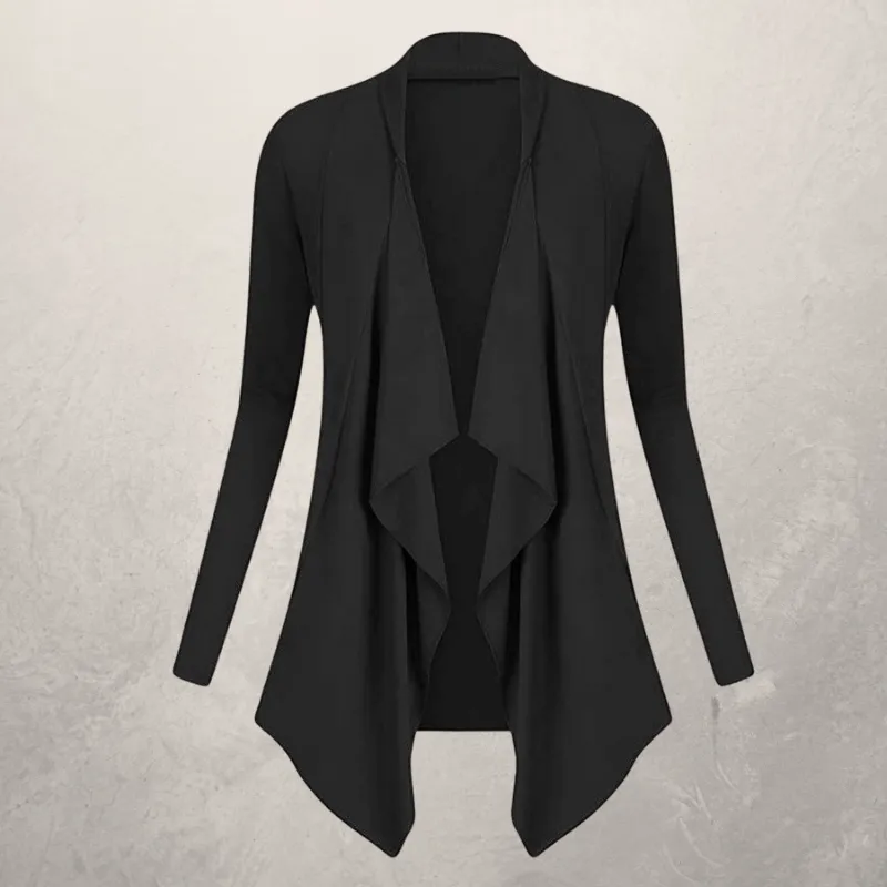 Women's solid color irregular cardigan jacket