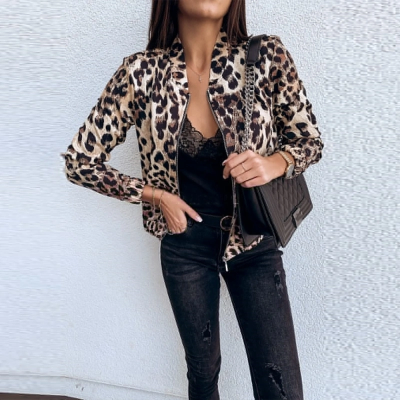 Leopard print ladies jacket