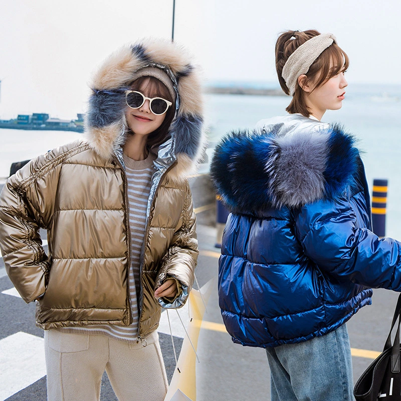 Pearly lint coat, shiny winter short coat