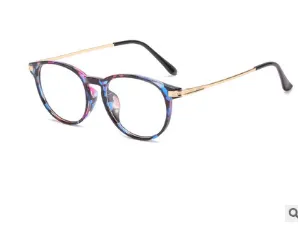 2021 Round Face Men And Women Can Use Retro Trend Large Frame Plain Face Thin Flat Glasses Frame