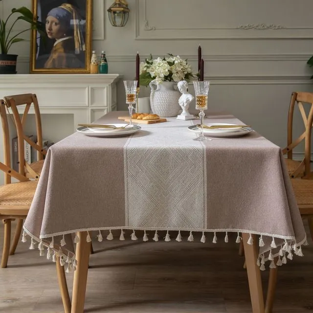 Waterproof Hot Cotton And Linen Disposable Rectangular Chinese Tablecloth