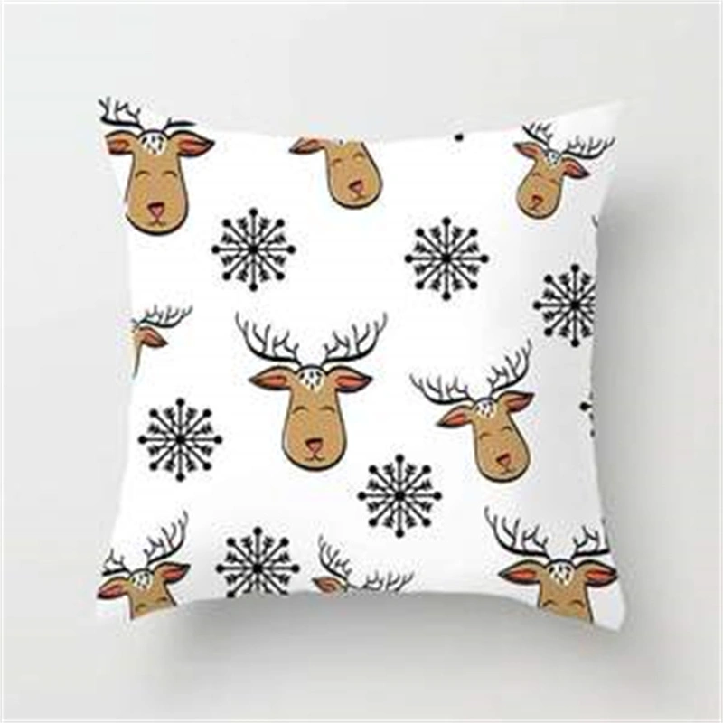 Christmas Antlers Printed Home Sofa Cushion Pillowcase